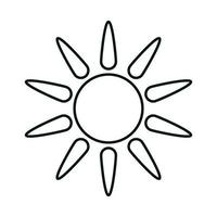 style d'icône linéaire saison soleil d'été vecteur