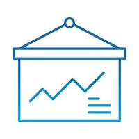 analyse de données diagramme financier rapport stock icône de ligne bleue dégradé vecteur