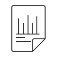 icône de ligne de rapport de statistiques de diagramme financier de document d'analyse de données vecteur