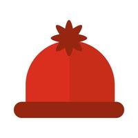 joyeux noël chapeau rouge chaud accessoire célébration festive style icône plate vecteur