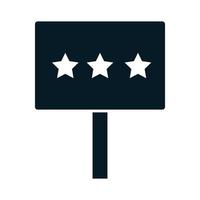 États-unis élections placard avec étoiles campagne électorale politique silhouette icône design vecteur