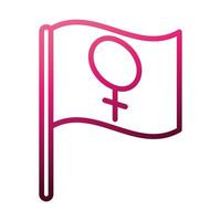 drapeau d'icône de mouvement féministe avec style de dégradé féminin de genre vecteur