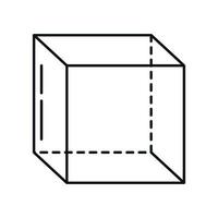 style d'icône de ligne isométrique perspective géométrie cube