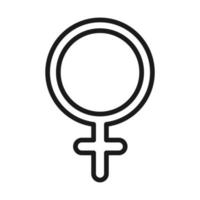 féminisme mouvement icône symbole genre femme droits pictogramme ligne style vecteur