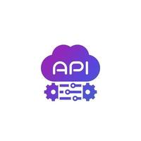 icône d'intégration logicielle et api cloud vecteur