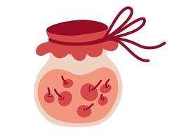 bocal en verre avec de la confiture confiture maison avec des baies dans un pot mignon illustration vectorielle de remplacement du sucre alimentation saine isolée sur fond transparent vecteur