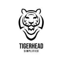 Tête de tigre premium vector illustration design logo noir icône