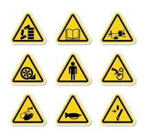 Symboles d'avertissement triangulaire symboles d'étiquettes signe isoler sur fond blanc, illustration vectorielle vecteur