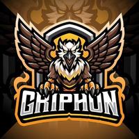 création de logo de mascotte griffon esport vecteur