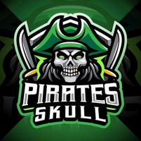 création de logo de jeu de mascotte de pirates de crâne vecteur