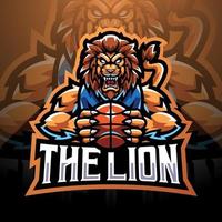 le logo de la mascotte du lion sport esport vecteur