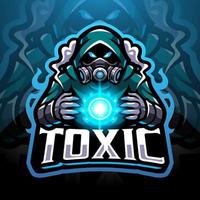 logo de mascotte de gaz toxique esport vecteur