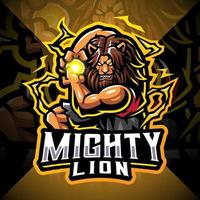 création de logo mascotte lion puissant esport vecteur