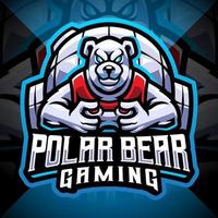 création de logo de mascotte esport gaming ours polaire vecteur
