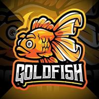 création de logo de mascotte esport poisson rouge vecteur