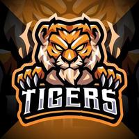 création de logo de mascotte de visage de tigre vecteur