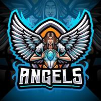 création de logo de mascotte anges esport vecteur