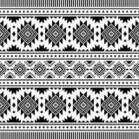 abstrait Contexte avec tribal conception pour décoration ou textile. sans couture ethnique modèle avec originaire de américain motif. aztèque navajo style conception. noir et blanc couleurs. vecteur