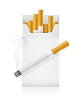 modèle vide vide pack de cigarettes stock vector illustration isolé sur fond blanc