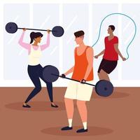 exercice de gym pour les gens vecteur