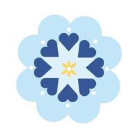 icône de style plat fleur bleue mi automne vecteur