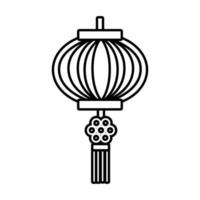 icône de style de ligne de décoration suspendue lampe rose mi automne vecteur