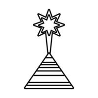 icône de style de ligne décorative feu d'artifice diwali vulcan vecteur