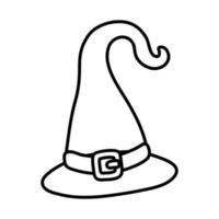 icône de style de ligne de chapeau de sorcière halloween vecteur