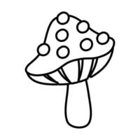 icône de style de ligne plante champignon vecteur