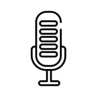 icône de style de ligne audio microphone vecteur