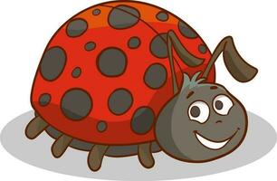 dessin animé illustration de mignonne coccinelle animal mascotte personnage vecteur