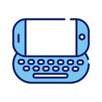 smartphone avec ligne de clavier et icône de style de remplissage vecteur