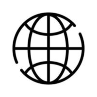 icône de style de ligne de navigateur de planète sphère vecteur