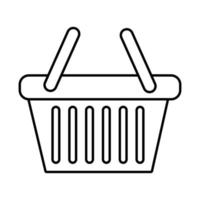 icône de style de ligne de panier d'achat vecteur
