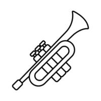 icône de style de ligne musicale instrument d'air trompette