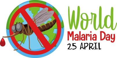 journée mondiale du paludisme sans bannière de moustique vecteur