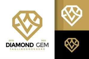 lettre une et v diamant logo conception vecteur symbole icône illustration