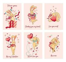 collection san la Saint-Valentin illustration. lapin dans l'amour. fête. vecteur