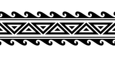 maori polynésien tatouage bracelet. tribal manche sans couture modèle vecteur. samoan frontière tatouage conception avant bras ou pied. brassard tatouage tribal. bande en tissu sans couture ornement isolé sur blanc Contexte vecteur