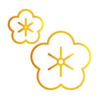 icône de style dégradé de décoration florale asiatique fleur sakura vecteur