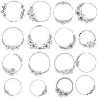 floral couronnes de fleurs, gros ensemble de floral rond cadres vecteur illustration. parfait pour faire-part, salutation cartes, devis, les blogs, mariage cadres, affiches et plus