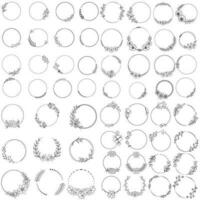 floral couronnes de fleurs, gros ensemble de floral rond cadres vecteur illustration. parfait pour faire-part, salutation cartes, devis, les blogs, mariage cadres, affiches et plus