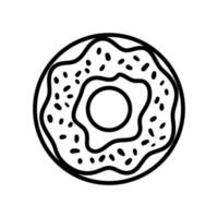 style de ligne pop art donut vecteur