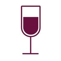 icône de style de ligne de boisson coupe de vin vecteur
