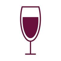 icône de ligne de style de boisson coupe de vin vecteur