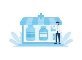 pharmacie tendance concept plat illustration vecteur