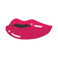 pop art bouche et lèvres belle conception d'icône plate vecteur