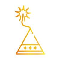feux d'artifice en forme de pyramide clebration vecteur icône de style dégradé festif