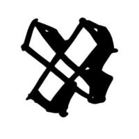 X symbole griffonnage main dessin marqueur style vecteur
