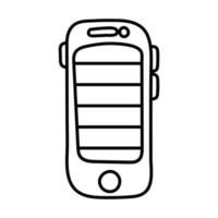 smartphone avec icône de style de ligne rayures vecteur